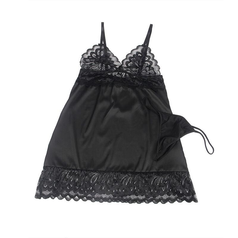 SUBBLIME - NUISETTE IMPRIMEE FLEURI +STRING NOIR S/M