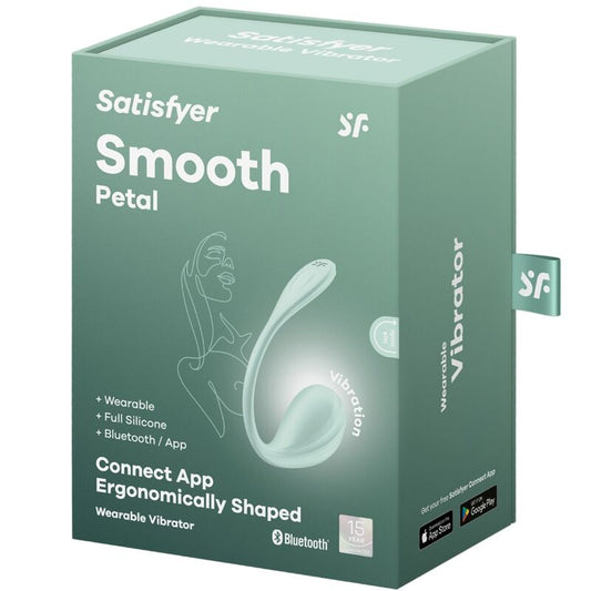 SATISFYER - STIMULATEUR DE POINT G PÉTALE LISSE VERT D'EAU