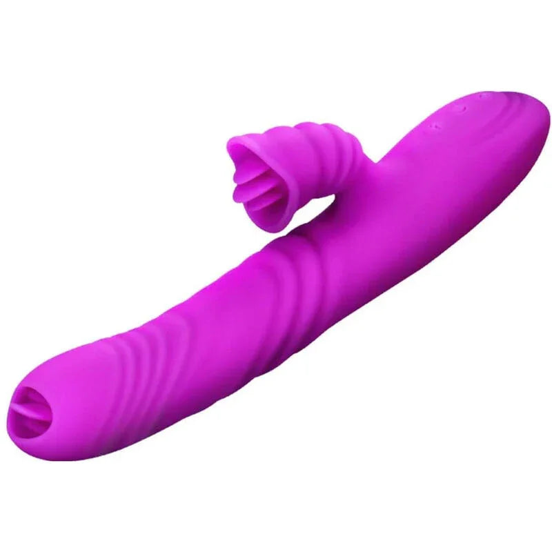 ARMONY - VIBRATEUR MULTIFONCTION ANGELIA DOUBLE LANGUE EFFET CHALEUR VIOLET - Incandessens