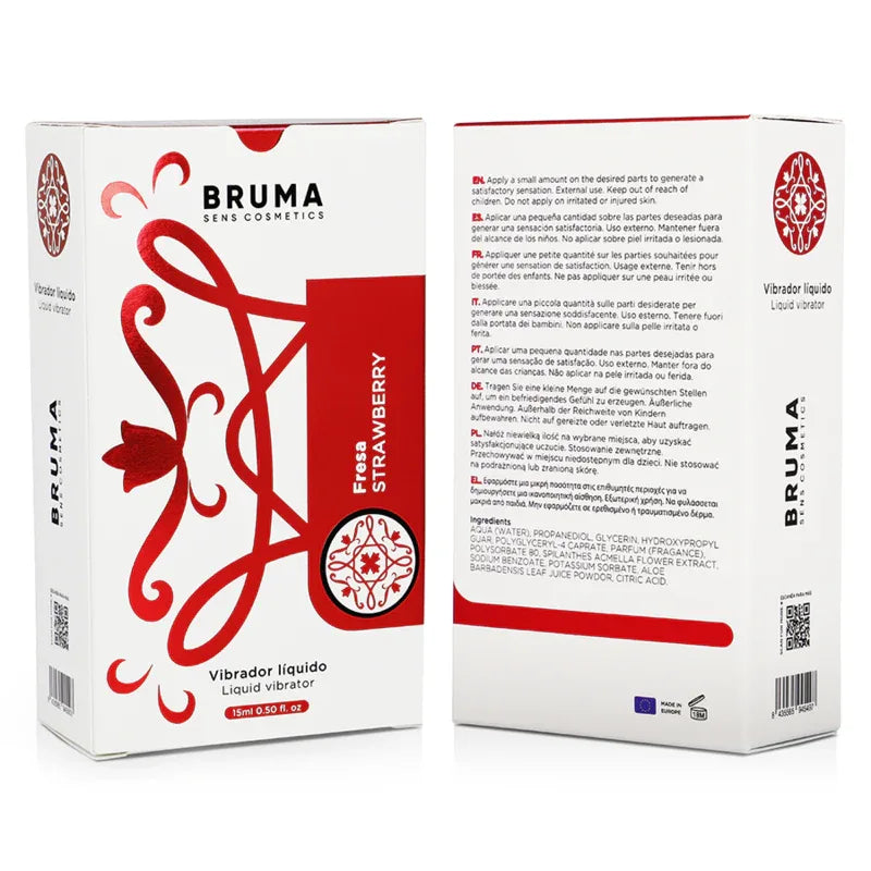 BRUMA - VIBRATEUR LIQUIDE ULTRA GLISSANT FRAISE 15 ML - Incandessens