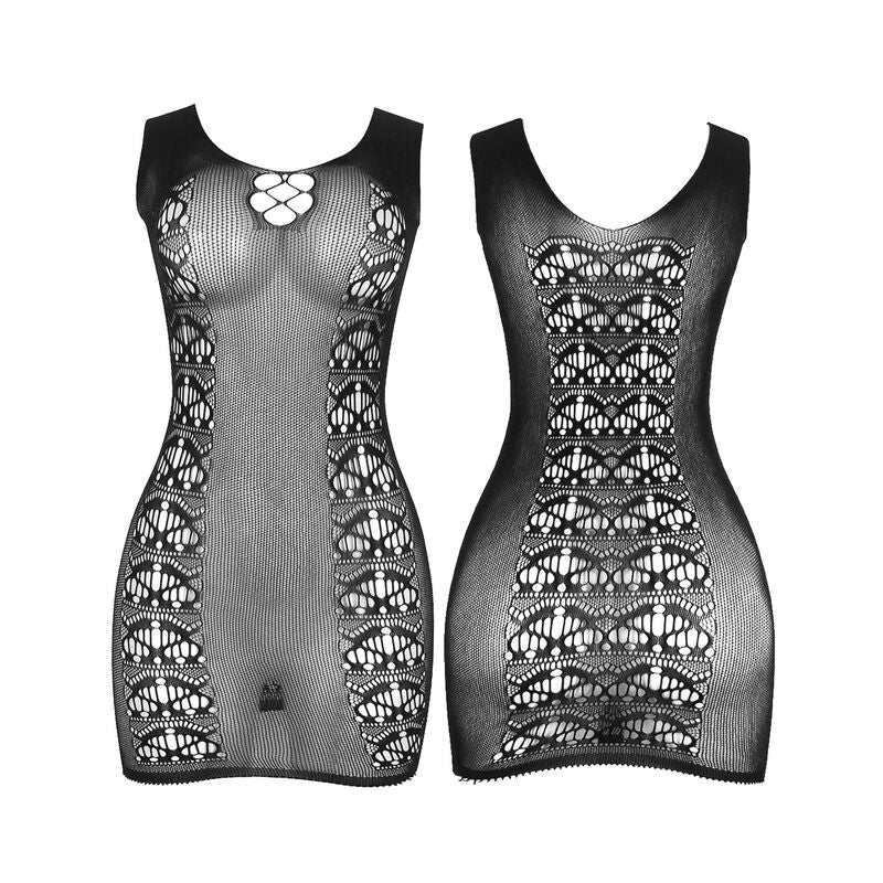 SUBBLIME - 952167 ROBE COURTE EN RÉSILLE ÉLASTIQUE NOIR TAILLE UNIQUE