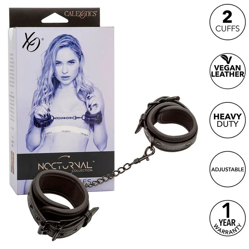 CALEXOTICS - NOCTURNAL POIGNETS EN CUIR RÉGLABLES NOIRS - Incandessens