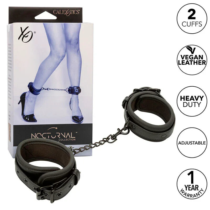 CALEXOTICS - NOCTURNAL CHEVILLES RÉGLABLES EN CUIR NOIR - Incandessens