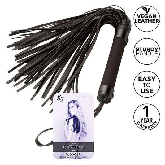 CALEXOTICS - FOUET FLOGGER NOCTURNAL NOIR à POMPONS