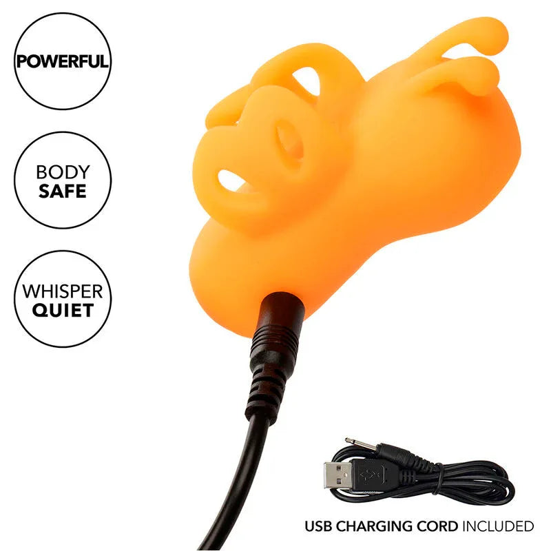 CALEXOTICS - NEON VIBES BUZZING VIBE LE STIMULATEUR DE DOIGTS 10 VIBRATIONS ORANGE - Incandessens