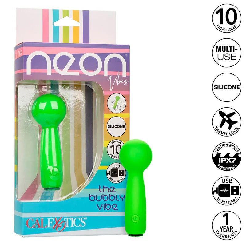 CALEXOTICS - NEON VIBES LE BUBBLY VIBE MINI MASSEUR 10 VIBRATIONS VERT - Incandessens