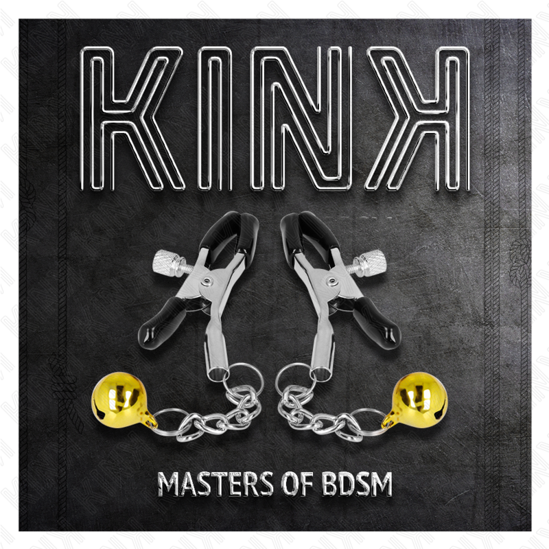 KINK - PINCES À TETONS PENDENTIF JINGLE BELL OR 6 CM
