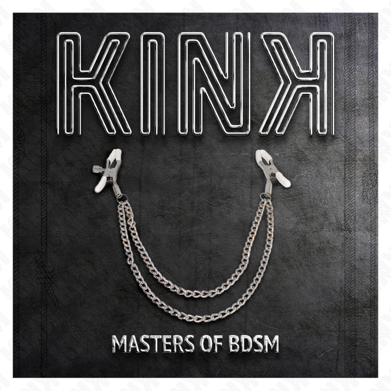 KINK - PINCES À TETONS AVEC 2 CHAÎNES FINES ARGENT 20/23 CM