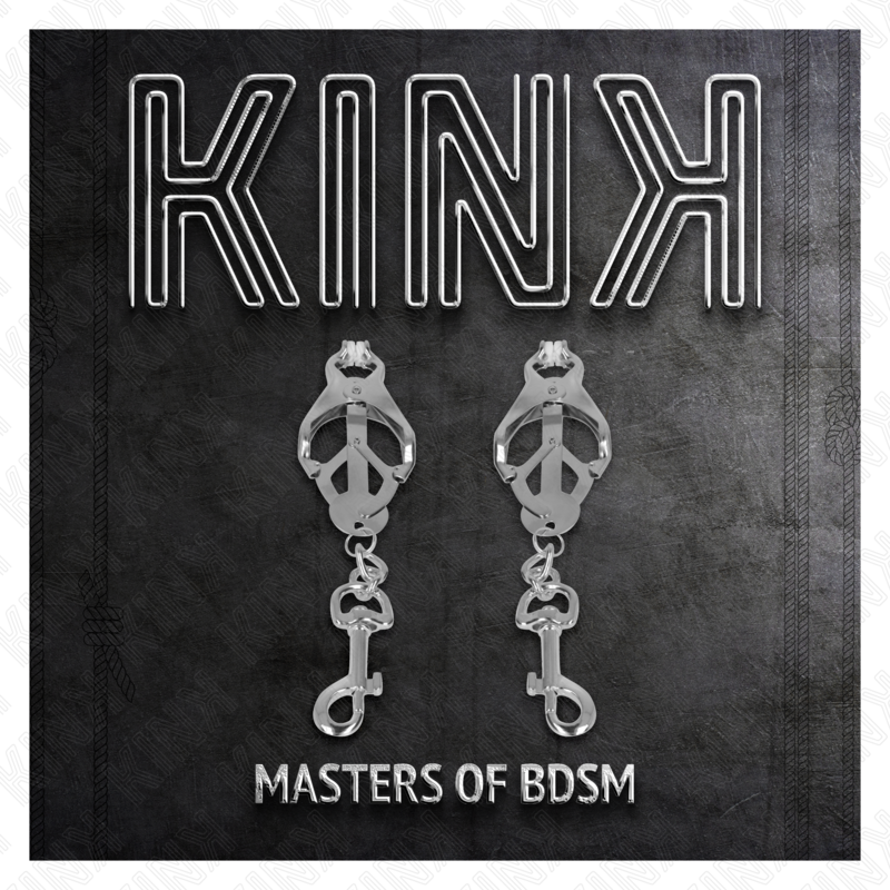 KINK - PINCES À TETONS TRÈFLE JAPONAIS AVEC CROCHETS ARGENT