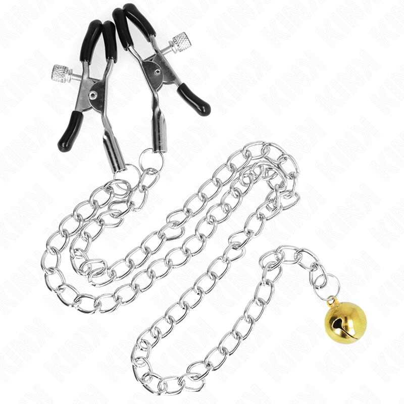 KINK - PINCES À TETONS CHAÎNE AVEC CLOCHE 30 CM