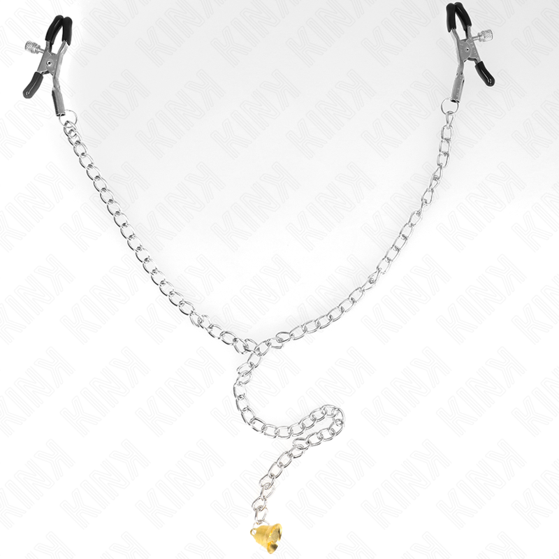 KINK - PINCES À TETONS CHAÎNE AVEC PENDENTIF CORNE 30 CM