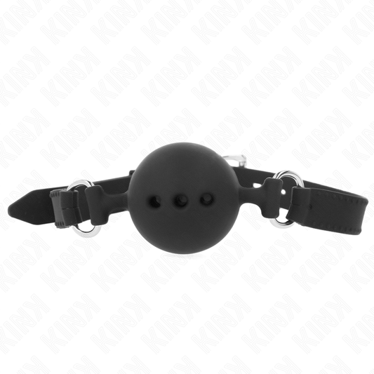 KINK - BAILLON ENTIEREMENT SILICONE 55 x 2 CM AVEC BOULE 4,5 CM TAILLE M NOIR AJUSTABLE 35-51 CM