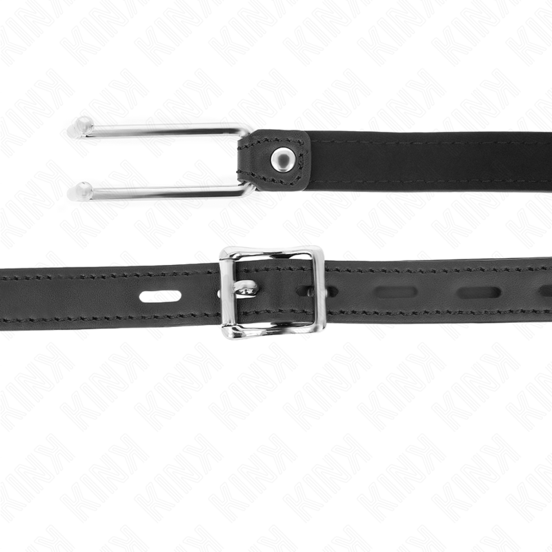 KINK - BAILLON ECARTEUR BOUCHE EN MÉTAL 11,5 CM AVEC SANGLE EN CUIR RÉGLABLE 39-58 CM X 2 CM