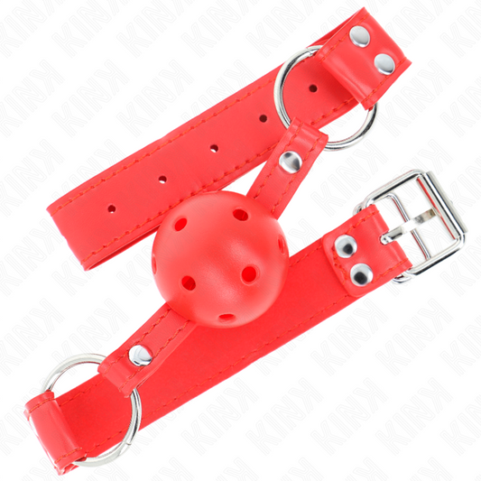 KINK - BÂILLON CREUX ROUGE COMPLET 62 x 2 CM