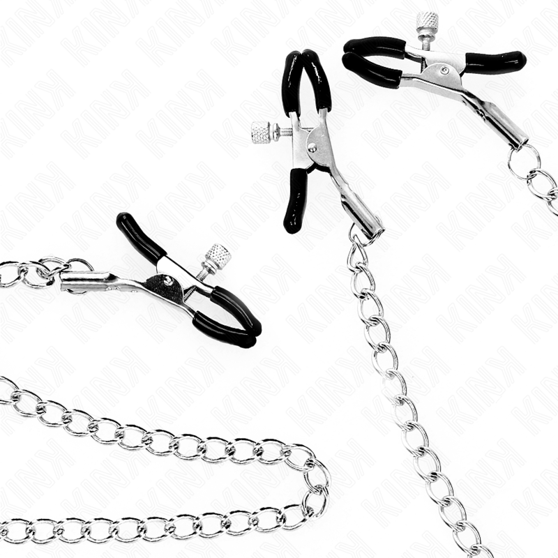 KINK - PINCES TRIPLE À TETONS ET CLITO AVEC CHAÎNE MODÈLE 0