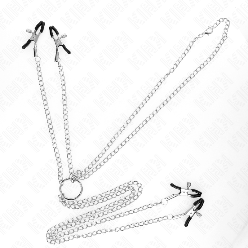 KINK - 4 PINCES À TETONS ET CLITO RÉGLABLES ARGENT