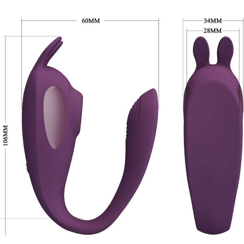 PRETTY LOVE - STIMULATEUR SHEY CONNECTÉ APP LONGUE DISTANCE 10 VIBRATIONS 10 MODES TACTILES DOUBLE STIMULATION