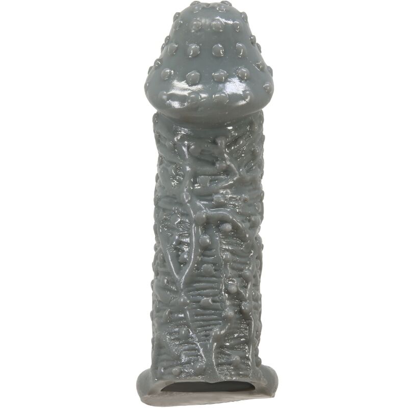 PRETTY LOVE - MANCHON PÉNIEN EXTENSIBLE RETARDATEUR ÉJACULATION TEXTURE POINTILLÉE - GRIS