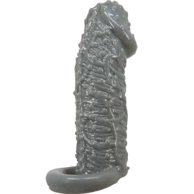 PRETTY LOVE - MANCHON PÉNIEN EXTENSIBLE RETARDATEUR ÉJACULATION TEXTURE POINTILLÉE - GRIS