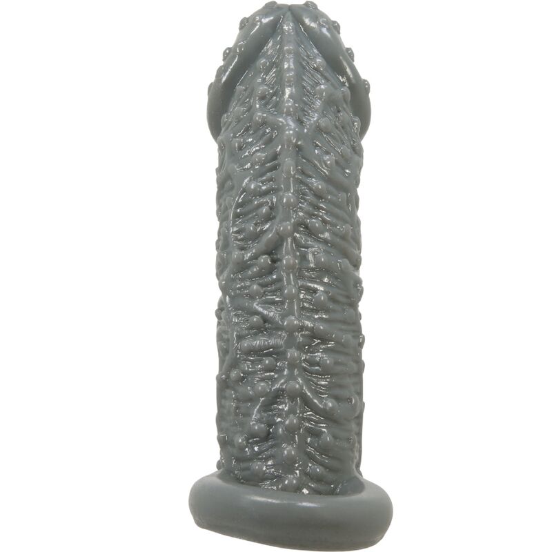 PRETTY LOVE - MANCHON PÉNIEN EXTENSIBLE RETARDATEUR ÉJACULATION TEXTURE POINTILLÉE - GRIS