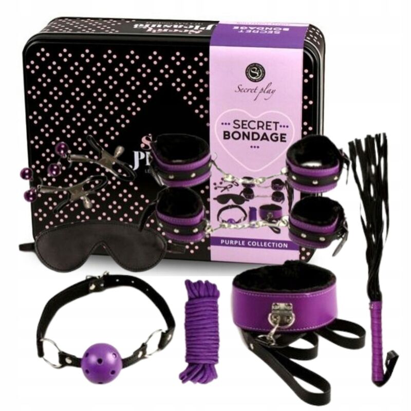 SECRETPLAY - BDSM SET 8PCS PURBLE / NOIR
