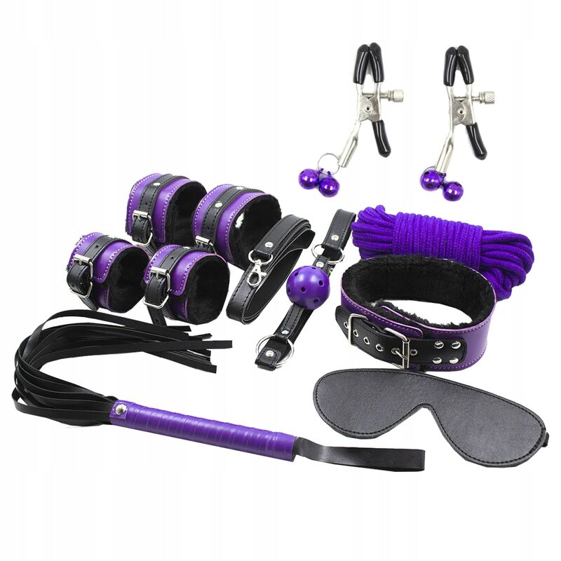 SECRETPLAY - BDSM SET 8PCS PURBLE / NOIR