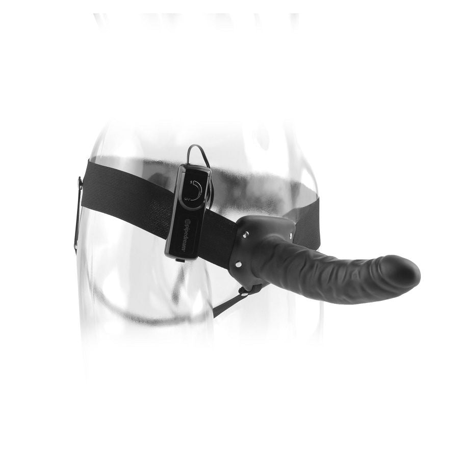 FETISH FANTASY SERIES - STRAP-ON NOIR CREUX VIBRANT 19 CM