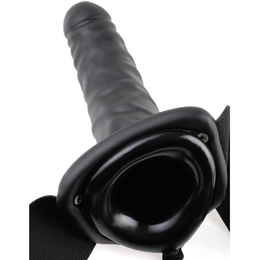 FETISH FANTASY SERIES - STRAP-ON NOIR CREUX VIBRANT 19 CM