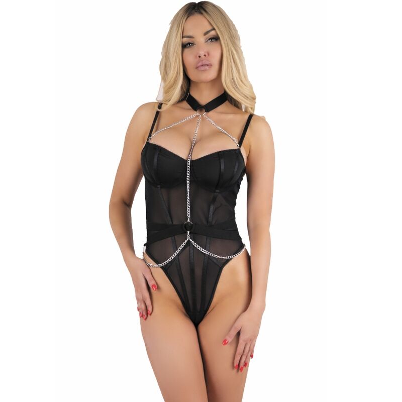 LIVCO CORSETTI FASHION - BODY RUBIKA NOIR AVEC COLLIER