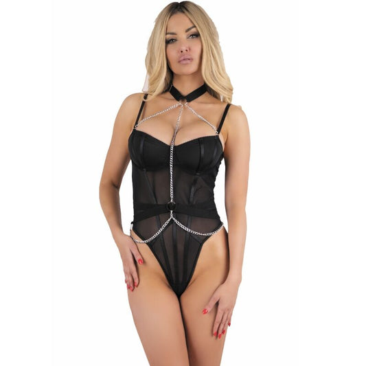 LIVCO CORSETTI FASHION - BODY RUBIKA NOIR AVEC COLLIER