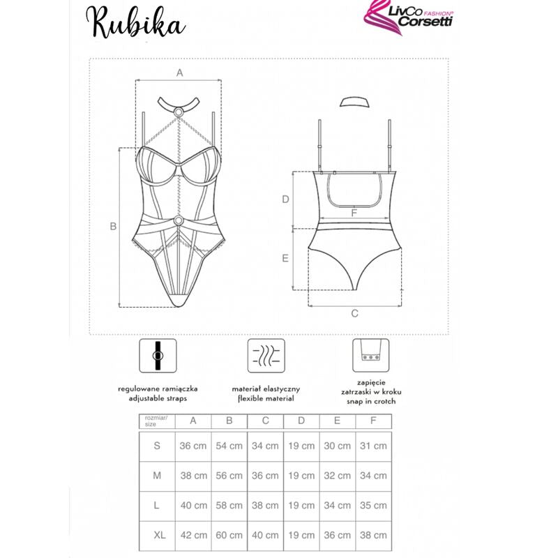 LIVCO CORSETTI FASHION - BODY RUBIKA NOIR AVEC COLLIER