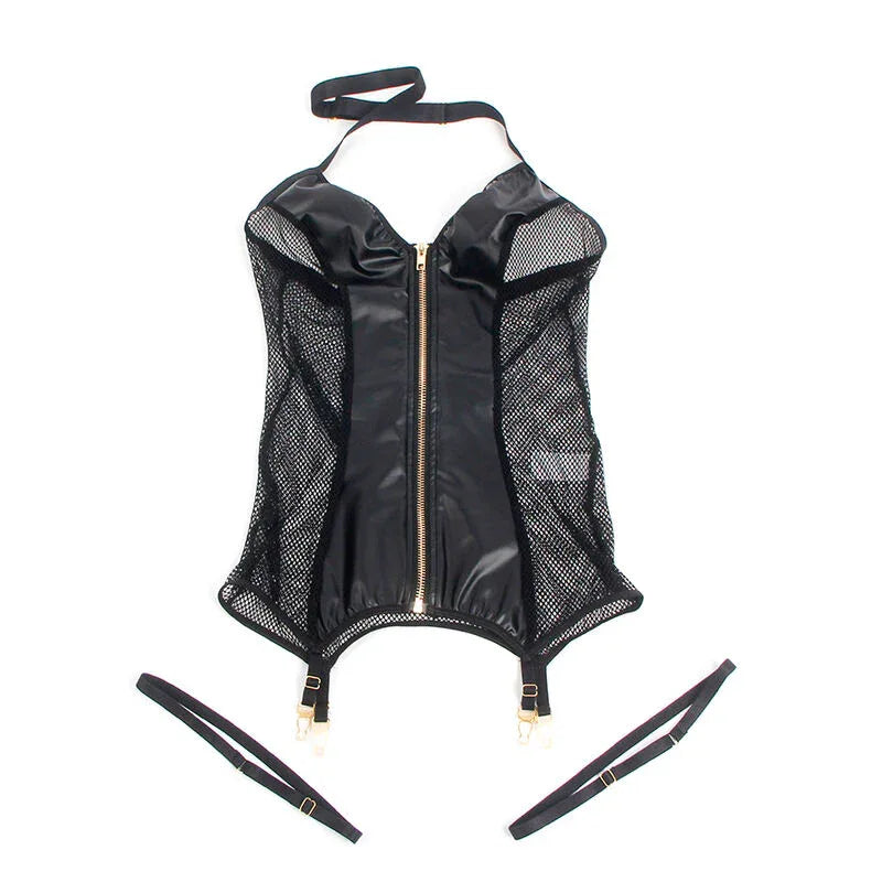 SUBBLIME - 954444 ROBE CORSET SEXY TRANSPARENTE NOIR S/M - Incandessens