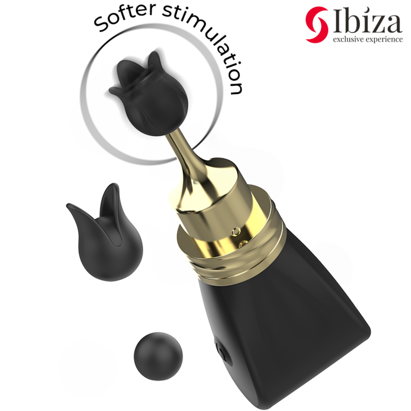 IBIZA - STIMULATEUR CLITORIDIEN BOW 3 TETES SILICONE LUXE NOIR
