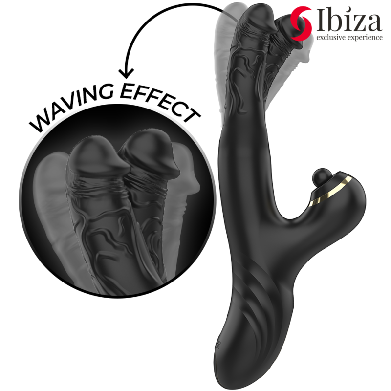 IBIZA - TWO DRAGONS DOUBLE VIBRATEUR NOIR RECHARGEABLE USB WATERPROOF 10 MODES