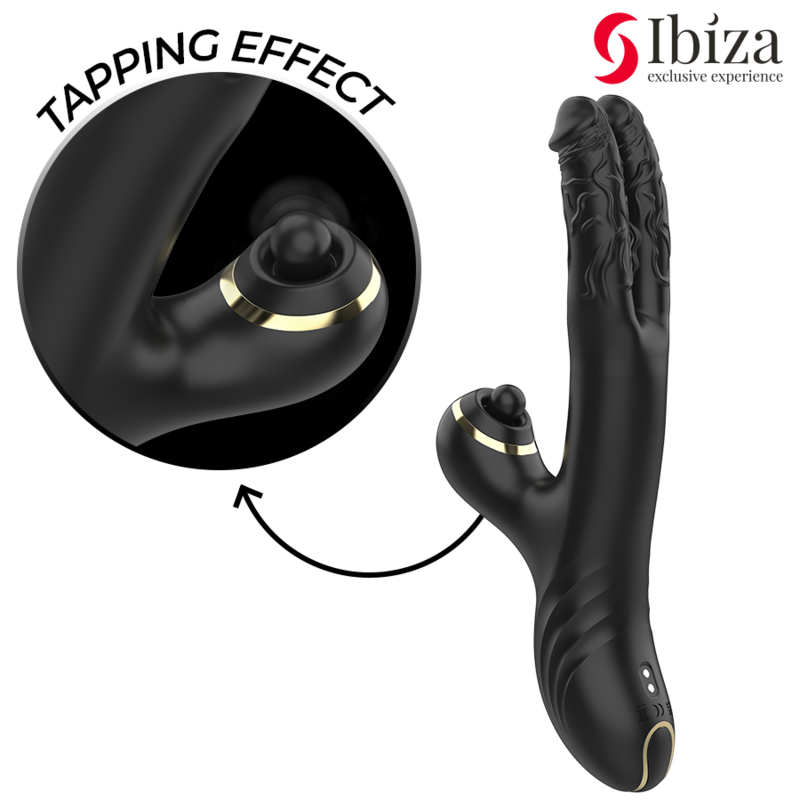 IBIZA - TWO DRAGONS DOUBLE VIBRATEUR NOIR RECHARGEABLE USB WATERPROOF 10 MODES