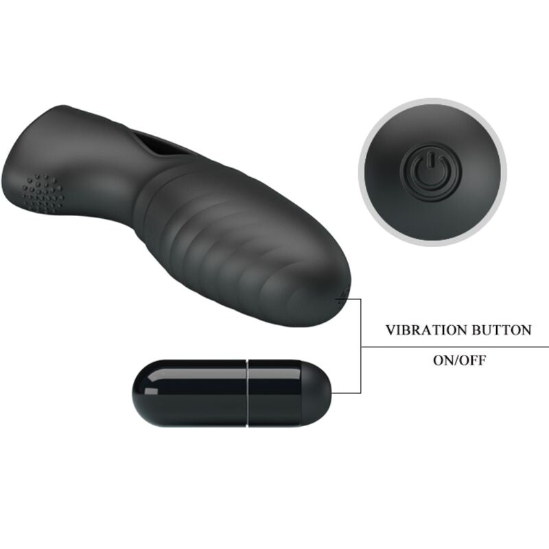 PRETTY LOVE - ALAN VIBRATEUR DE DOIGTS EN SILICONE NOIR