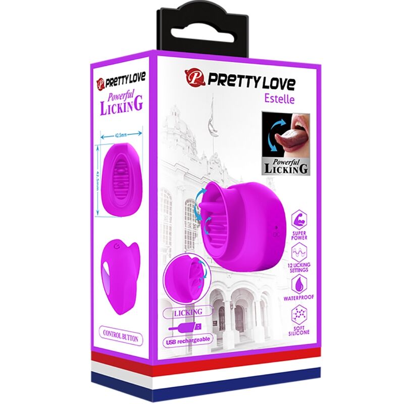 PRETTY LOVE - STIMULATEUR DE CLITORIS ESTELLE TONGUE 12 VIBRATIONS VIOLET