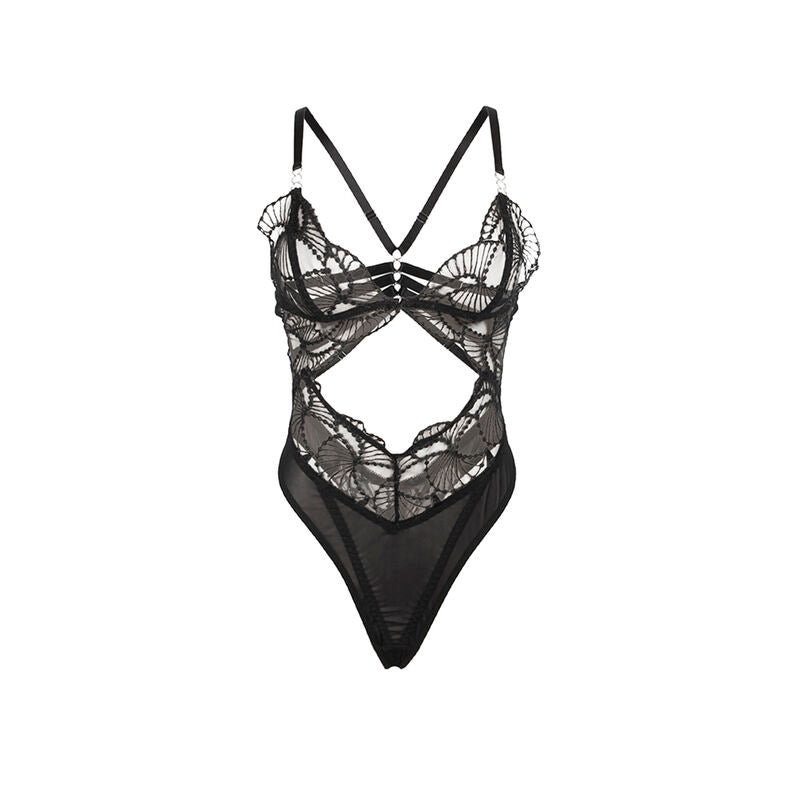 SUBBLIME - 955212 BODY TRANSPARENT AVEC DENTELLE NOIRE S/M