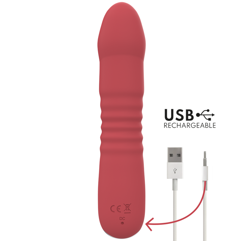INTENSE - VIBROMASSEUR JUNI UP & DOWN 10 VIBRATIONS ROUGES