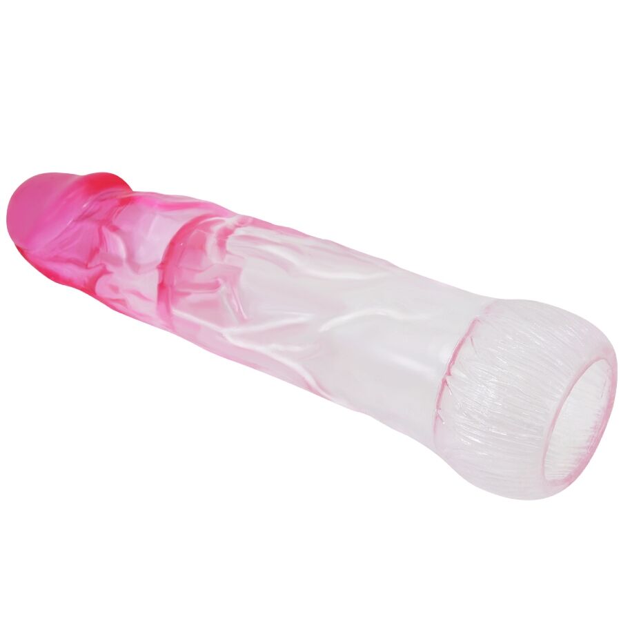 PRETTY LOVE - GAINE D'AGRANDISSEMENT RÉALISTE NERON +6 CM EXTENSEUR PÉNIS STRIÉ - ROSE
