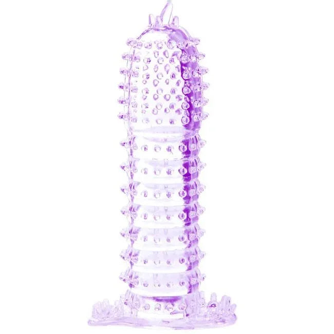 BAILE - GAINE EXTENSION PÉNIS VIOLET 14 CM POINTS STIMULANTS NODULES - Incandessens