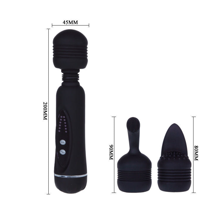 PRETTY LOVE - MASSEUR MAGIQUE VIBRANT 12 MODES 3 TÊTES INTERCHANGEABLES SILICONE MÉDICAL
