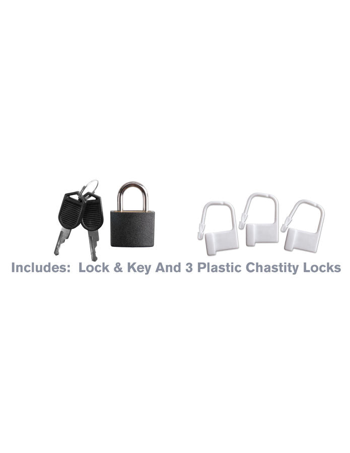 FANTASY C-RINGZ - CAGE CHASTETÉ SILICONE SENSUAL TOUCH ANNEAU ACIER AJUSTABLE CADENAS
