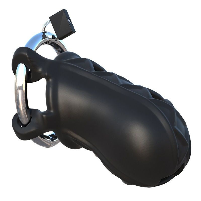 FANTASY C-RINGZ - CAGE CHASTETÉ SILICONE SENSUAL TOUCH ANNEAU ACIER AJUSTABLE CADENAS