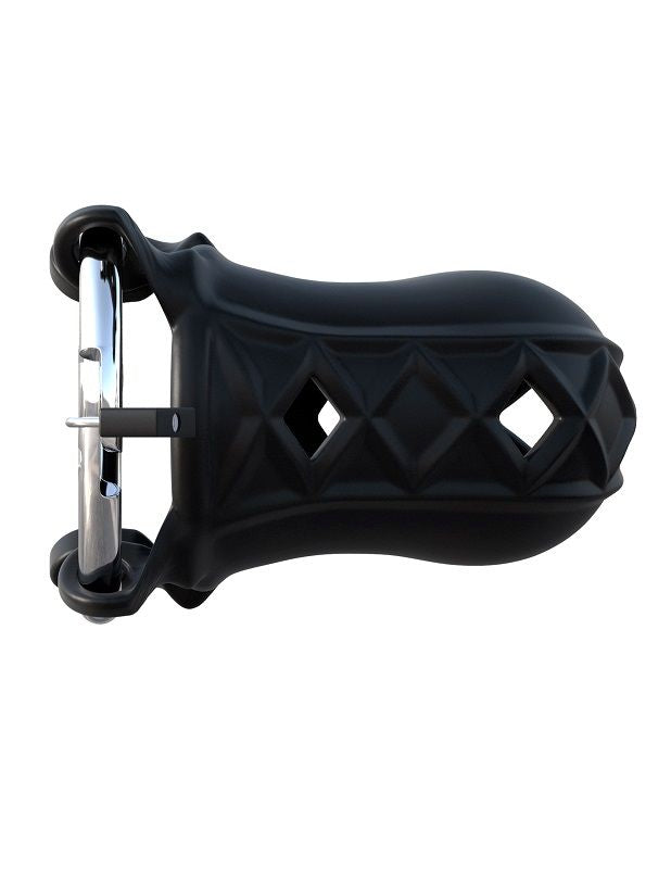 FANTASY C-RINGZ - CAGE CHASTETÉ SILICONE SENSUAL TOUCH ANNEAU ACIER AJUSTABLE CADENAS