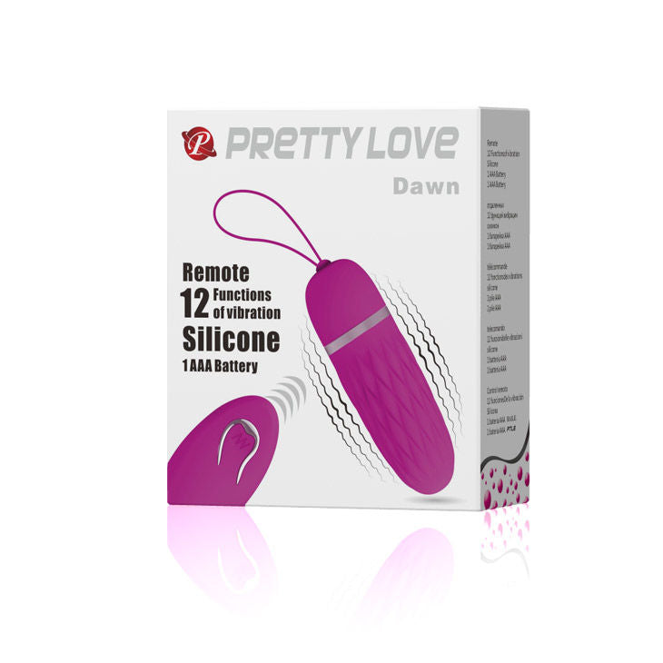 PRETTY LOVE - OEUF VIBRANT DAWN SILICONE 12 MODES TÉLÉCOMMANDE LILAS