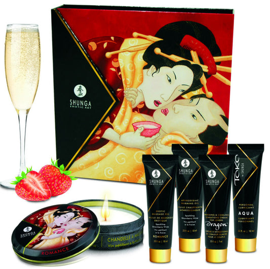 SHUNGA - KIT MASSAGE  SECRET GEISHA FRAISES ET CAVA