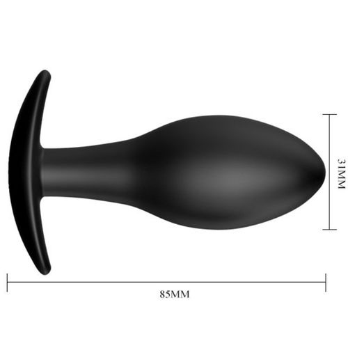 PRETTY LOVE - PLUG ANAL ANCRE NOIR - SILICONE ETANCHE 8.5 CM