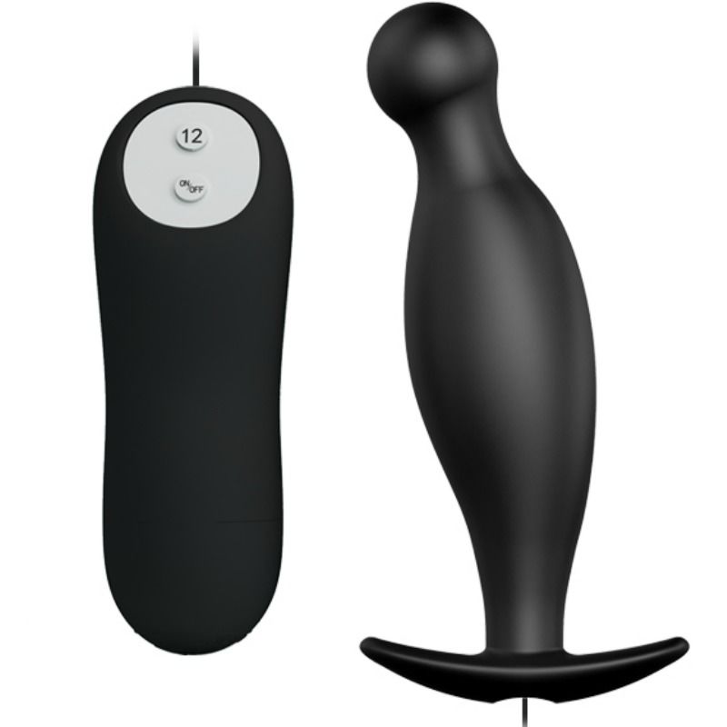 PRETTY LOVE - PLUG ANAL VIBRANT TÉLÉCOMMANDE SILICONE NOIR 12 MODES