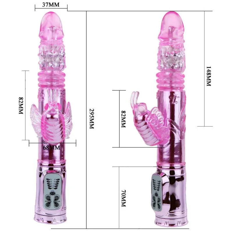 BAILE - VIBRATEUR RECHARGEABLE AVEC STIMULATEUR DE PAPILLON ROTATION ET THROBBING - Incandessens